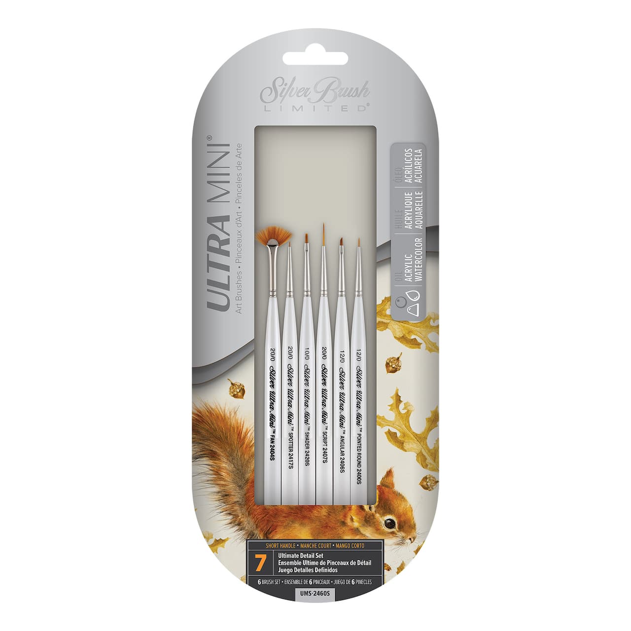 Silver Brush Limited Ultra Mini® Basic Miniature Detail Brushes, Set of 6